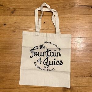 Cream Tote Bag with Black Text